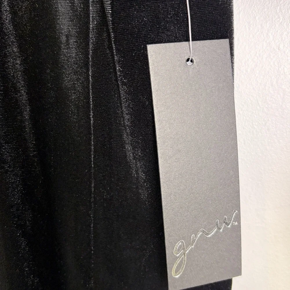 GNW NWT Woman's Velvet Velour Blazer Jacket Size‎ L Black Event Elegant Classy